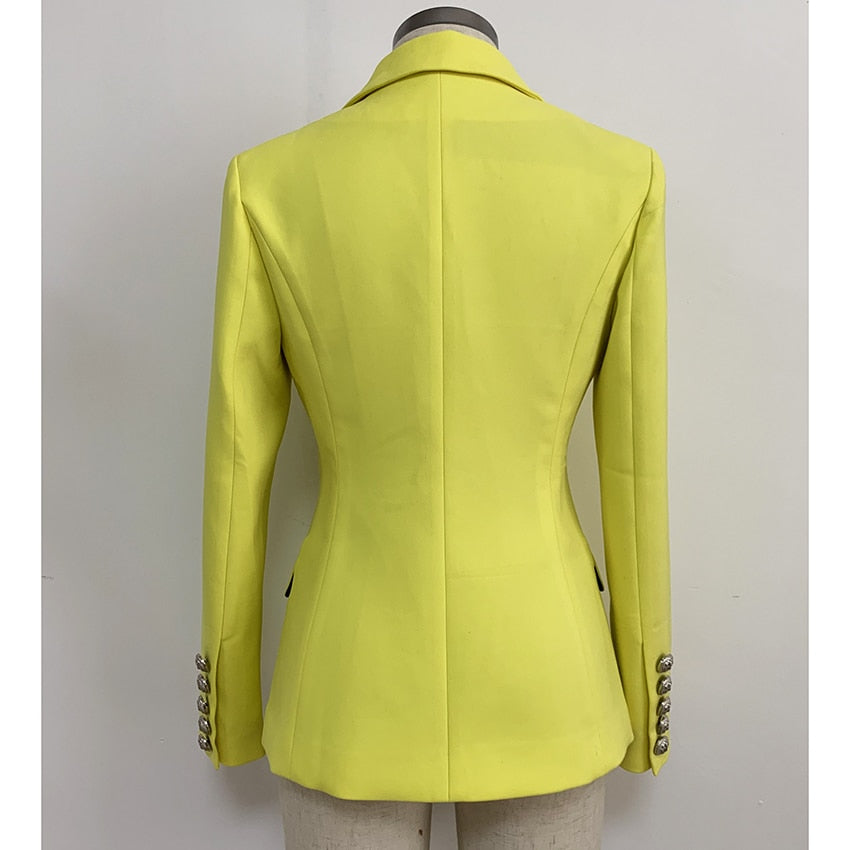 High-Quality Women's Blazer in Fluorescence Yellow Color