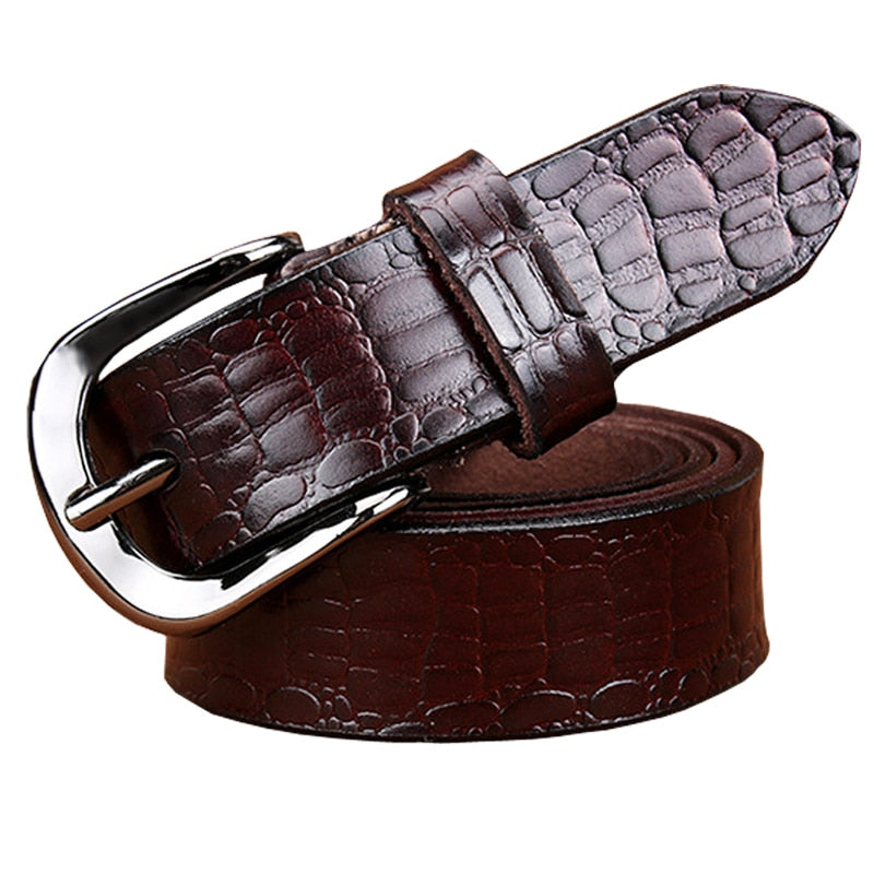 Leather Belt with Metal Buckle