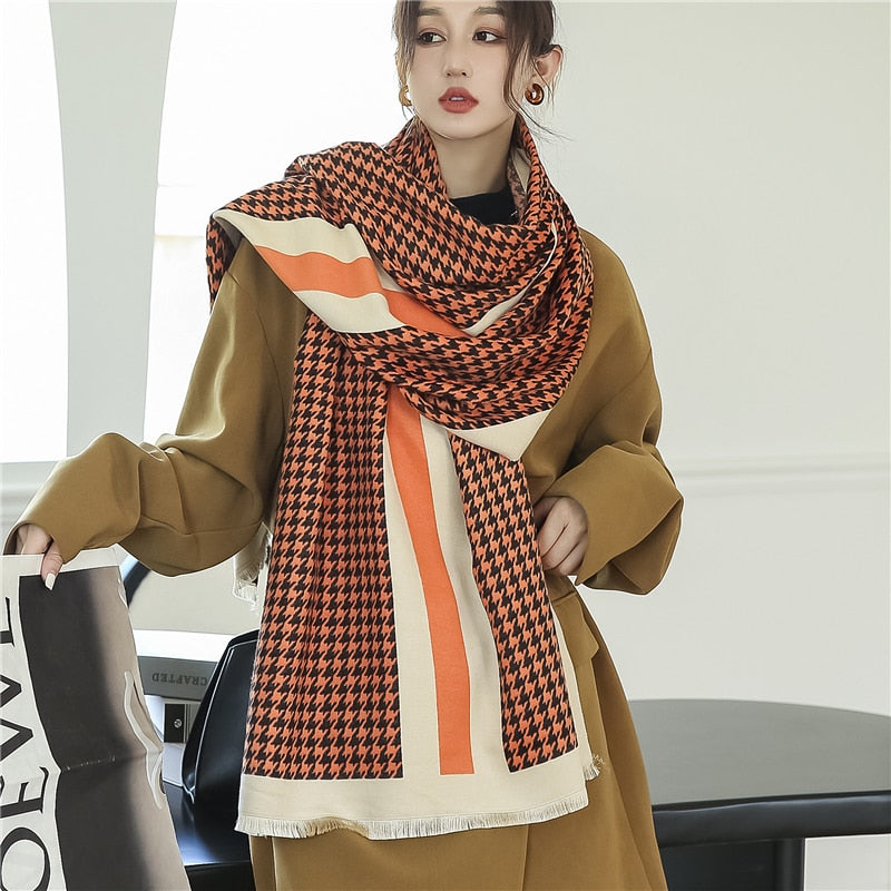 Women's Colorful Printed Warm Scarf