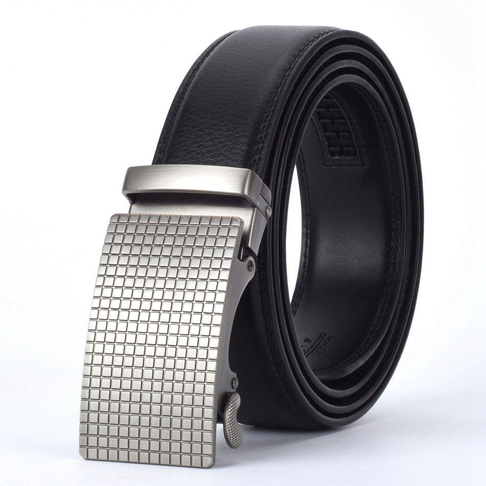 Elegant Monocolor Black Belt With Automatical Buckle