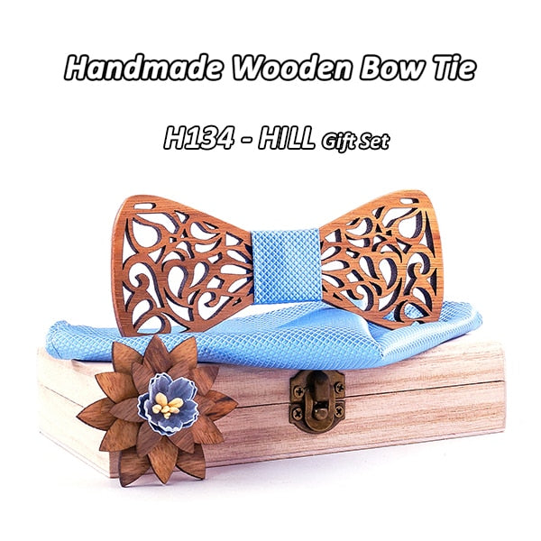 Men's Floral Wood Bow Tie