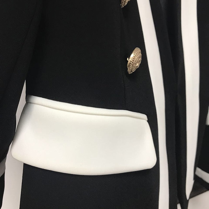 Classic Women's Blazer in Black and White Colors