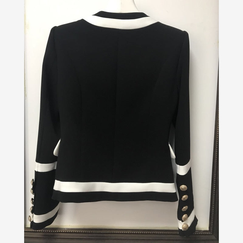 Classic Women's Blazer in Black and White Colors