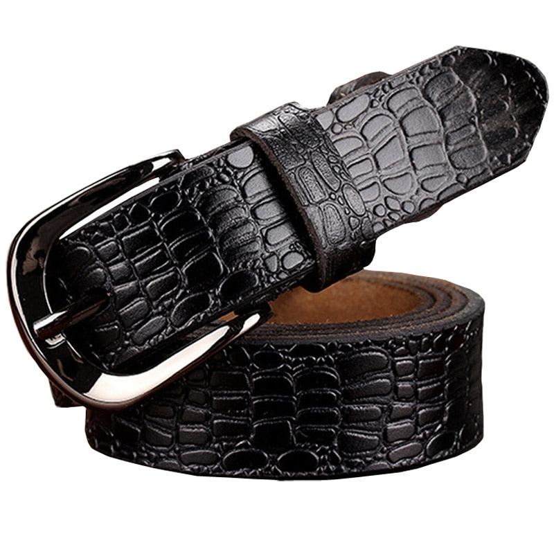 Leather Belt with Metal Buckle