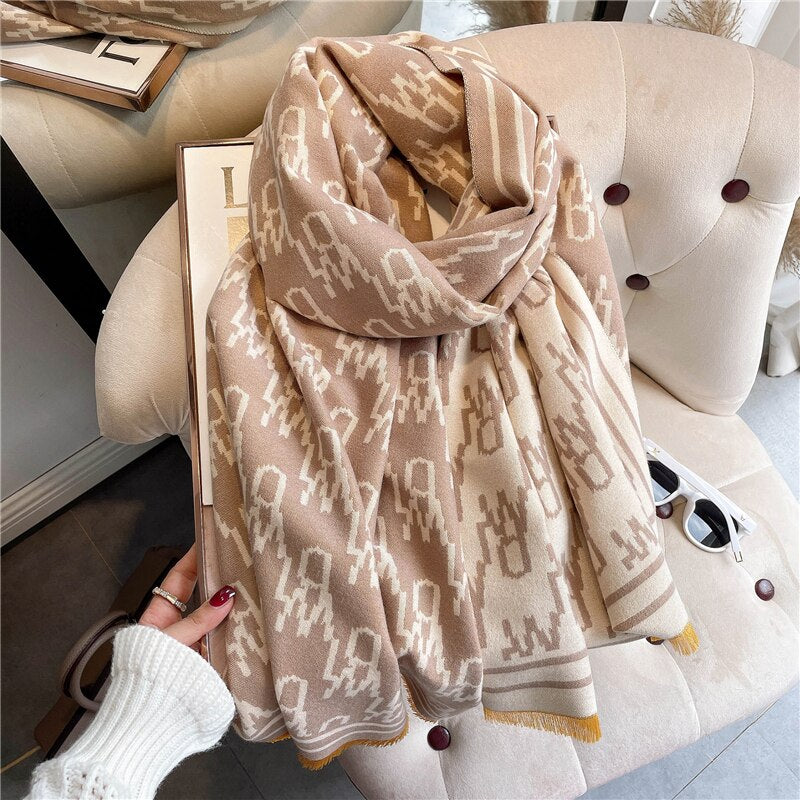 Women's Colorful Printed Warm Scarf