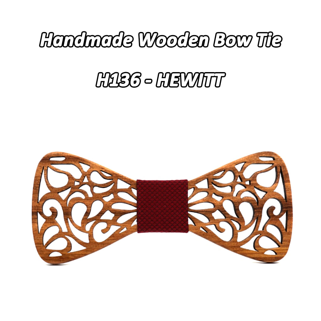 Men's Floral Wood Bow Tie