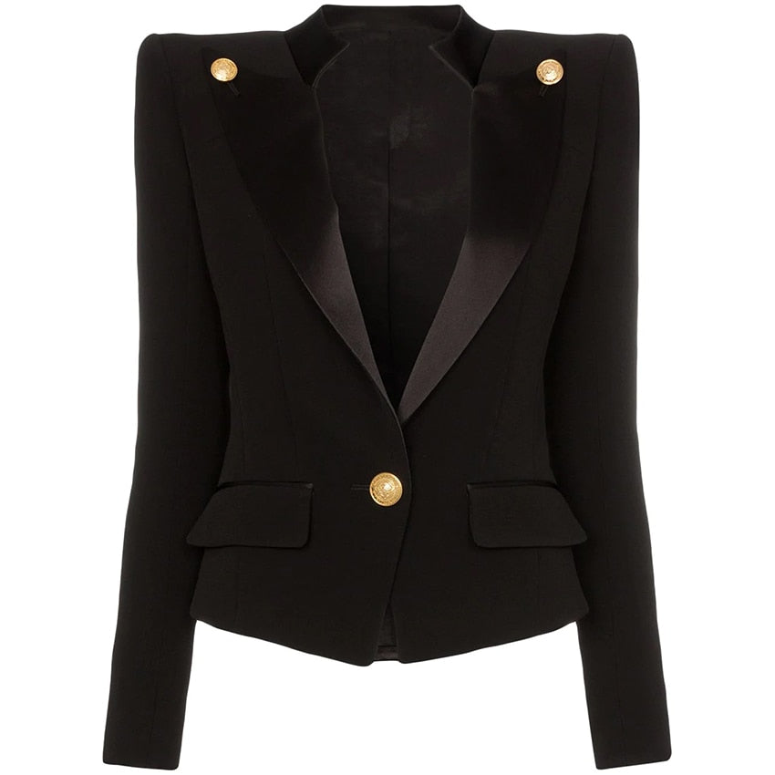 Black and White Women's Jacket with Collar