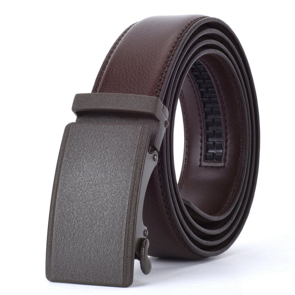 Elegant Monocolor Black Belt With Automatical Buckle