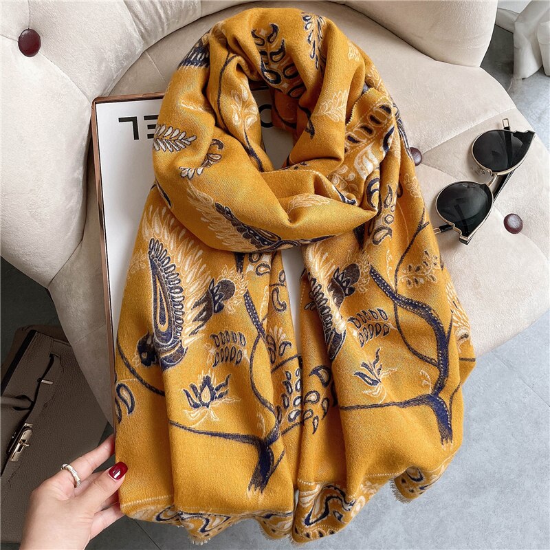 Women's Colorful Printed Warm Scarf