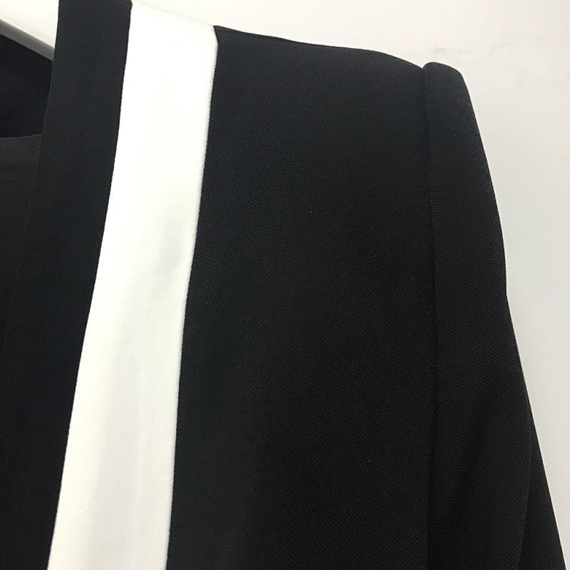 Classic Women's Blazer in Black and White Colors