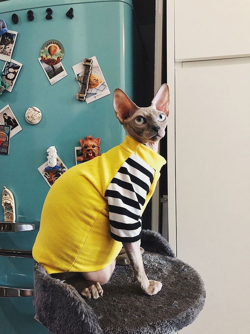 Cotton Printed Sweater with Necklace for Cats