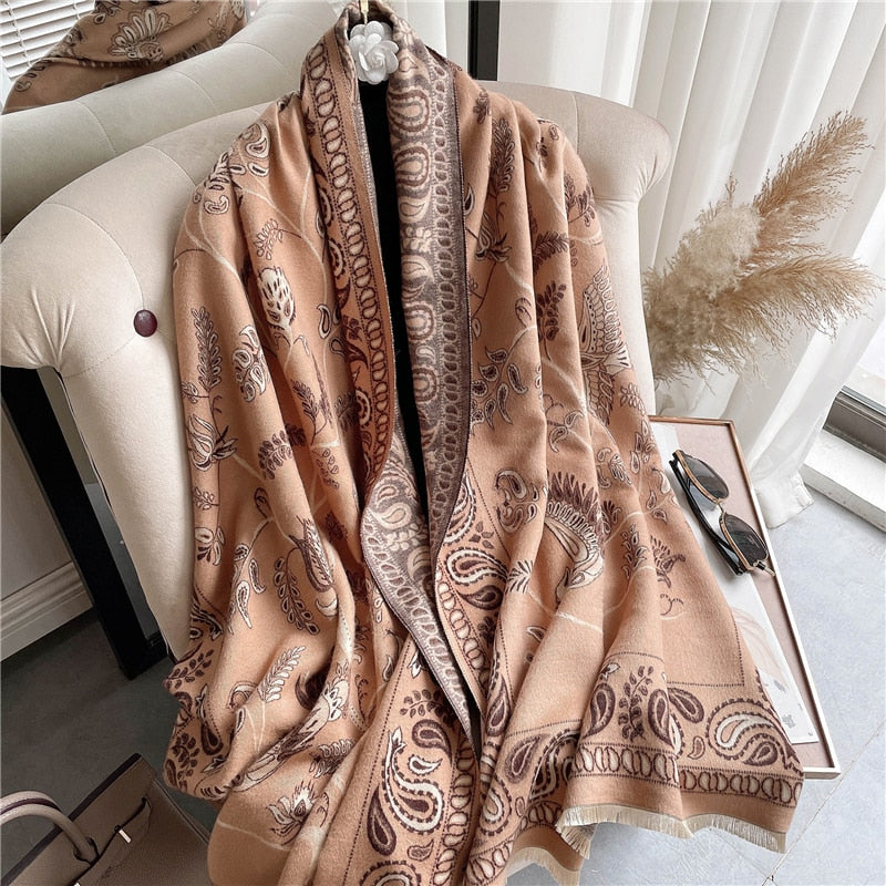 Women's Colorful Printed Warm Scarf