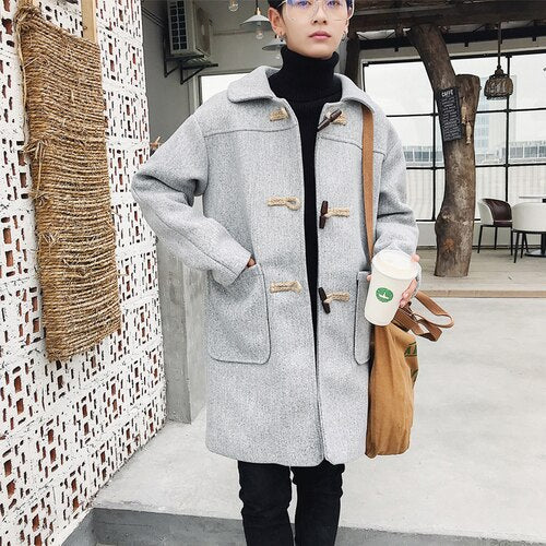 Men's Classic Duffle Coat with Horn Buttons