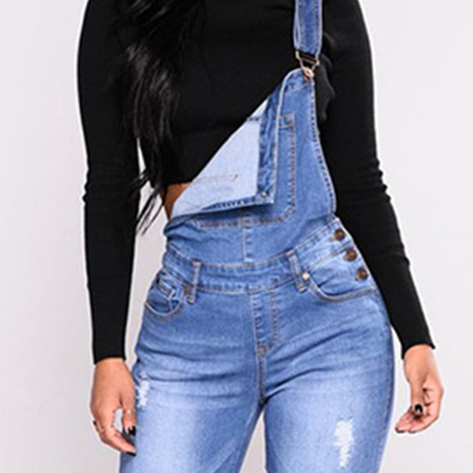 Women's Casual Denim Jumpsuit