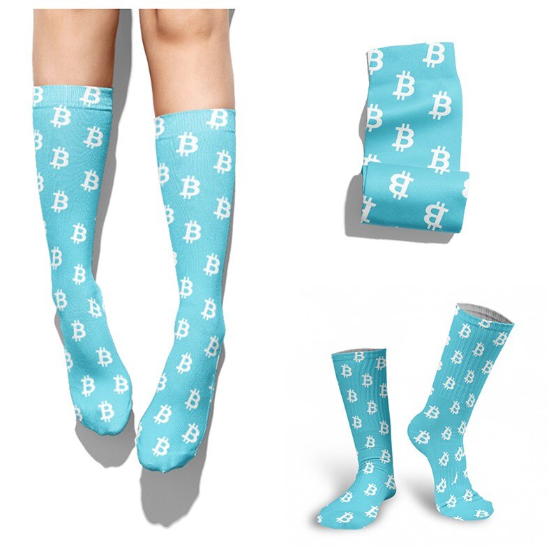 Women's Bitcoin Printed Long Socks