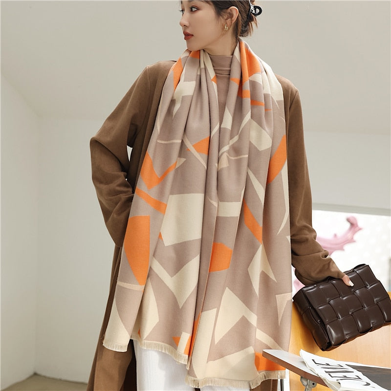 Women's Colorful Printed Warm Scarf