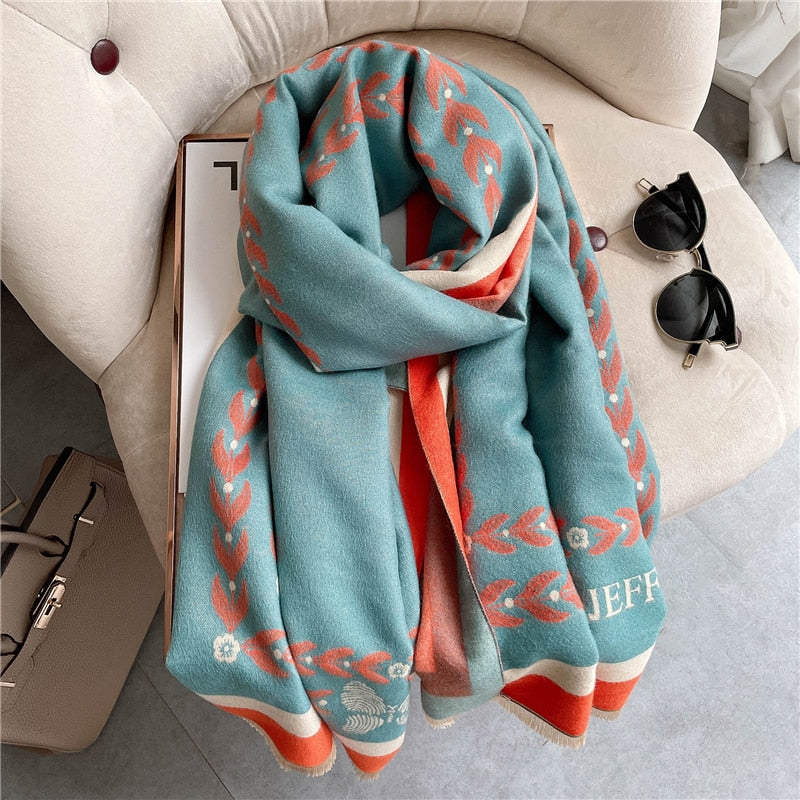 Women's Colorful Printed Warm Scarf