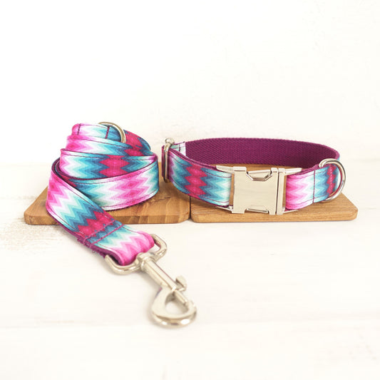 Colorful Dog Collar and Leash Sets