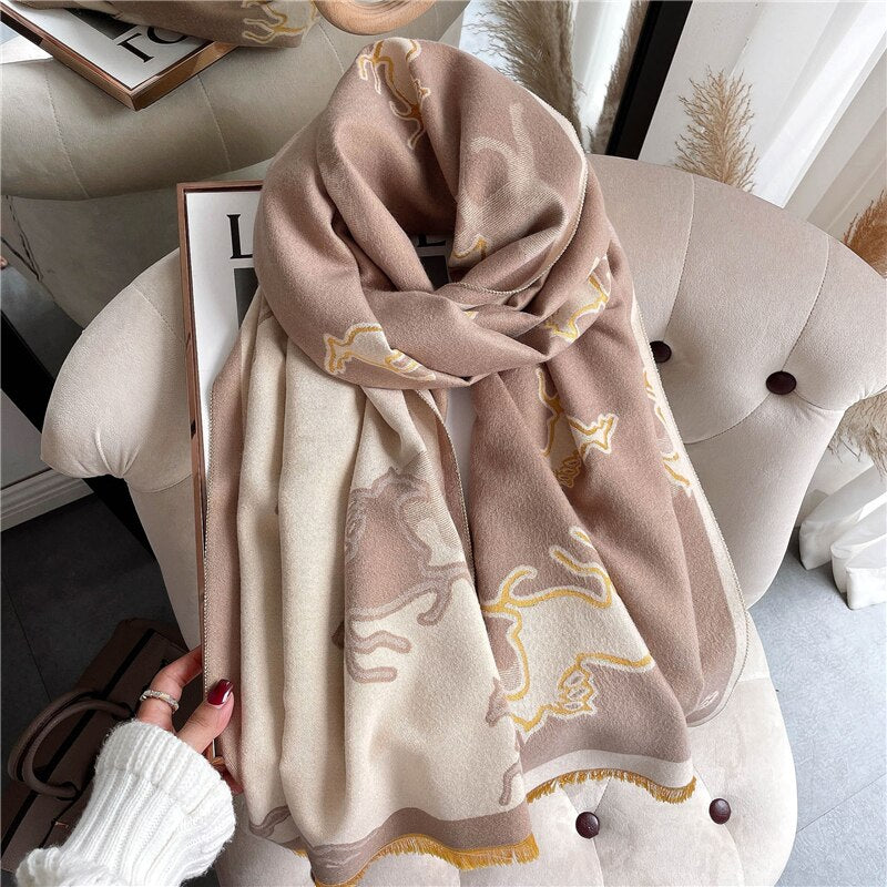 Women's Colorful Printed Warm Scarf