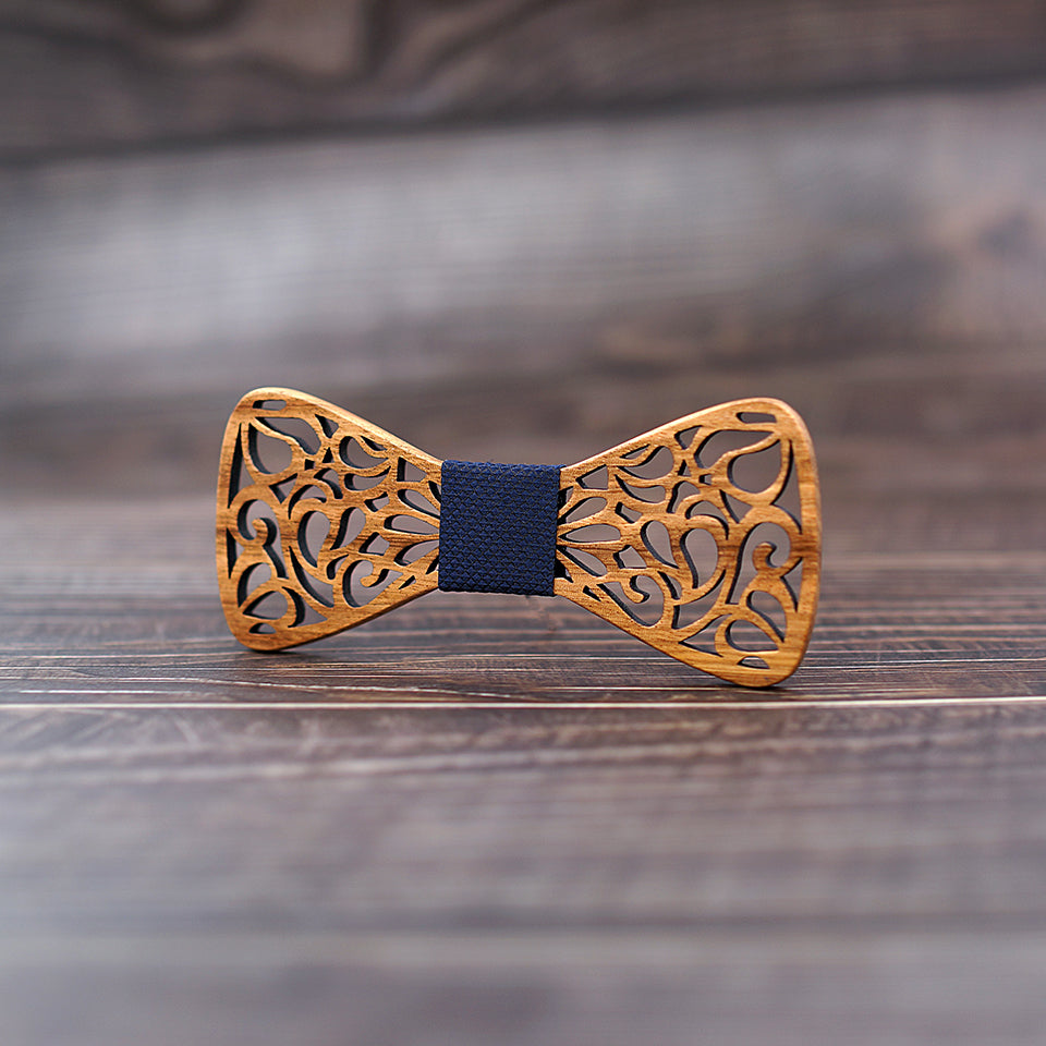 Men's Floral Wood Bow Tie