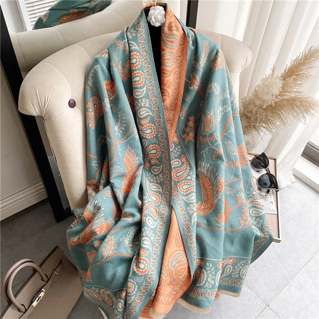 Women's Colorful Printed Warm Scarf