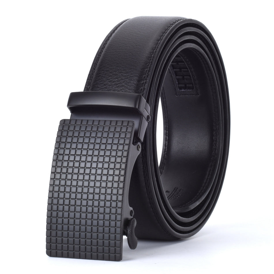 Elegant Monocolor Black Belt With Automatical Buckle