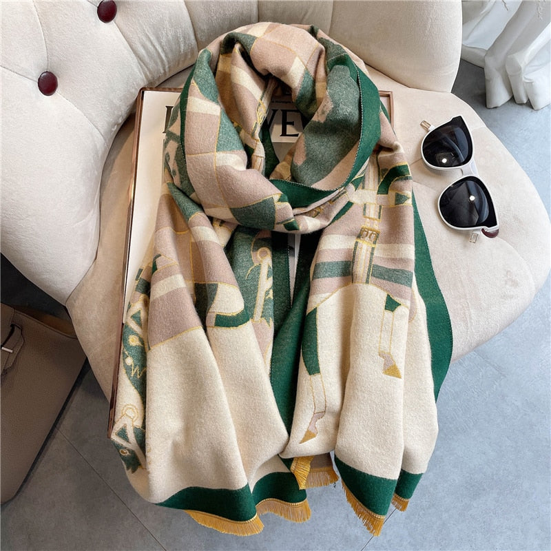 Women's Colorful Printed Warm Scarf