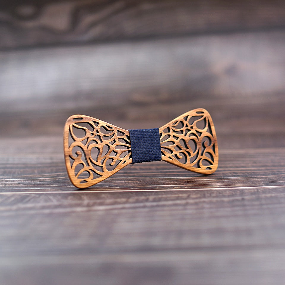 Men's Floral Wood Bow Tie