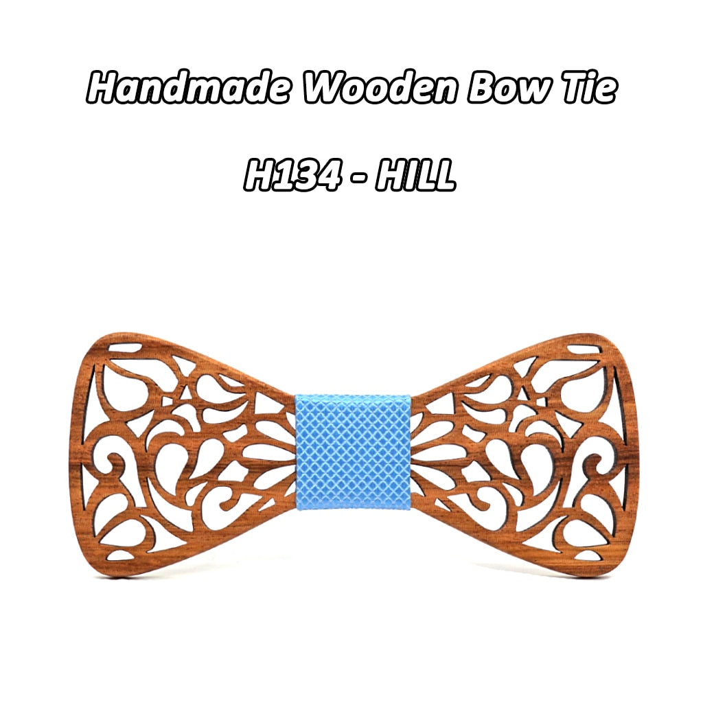 Men's Floral Wood Bow Tie