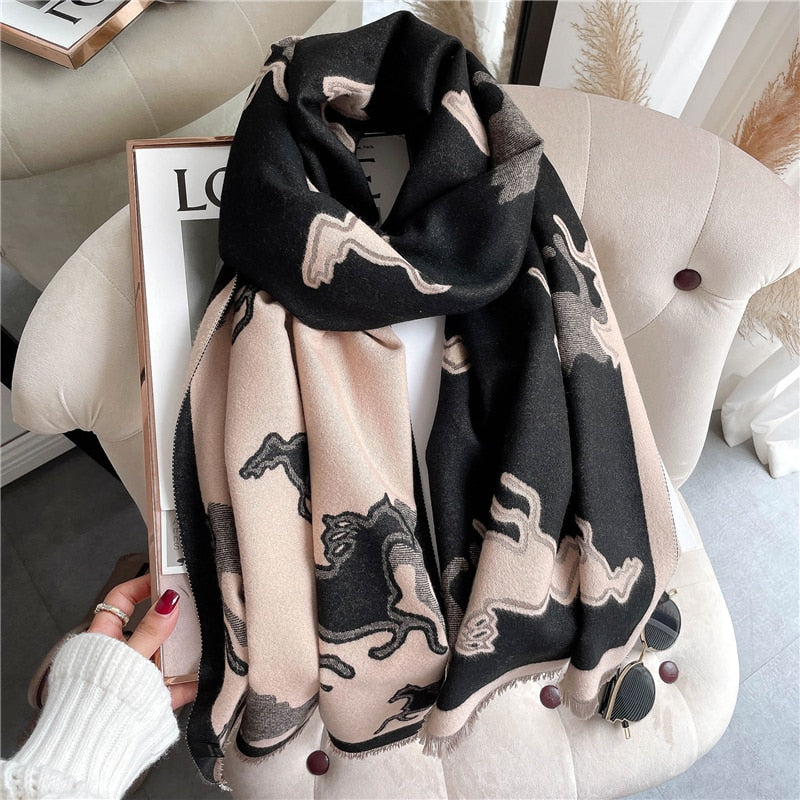 Women's Colorful Printed Warm Scarf