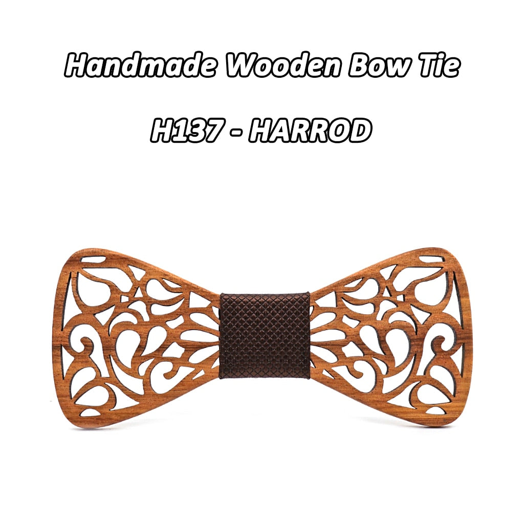 Men's Floral Wood Bow Tie