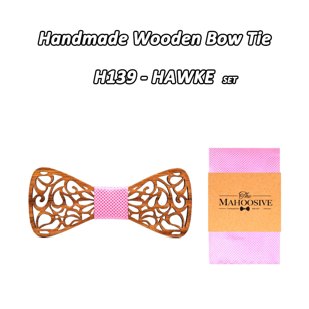 Men's Floral Wood Bow Tie