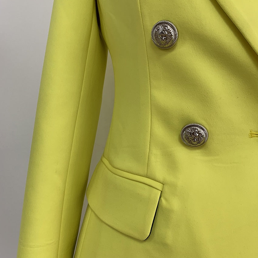 High-Quality Women's Blazer in Fluorescence Yellow Color