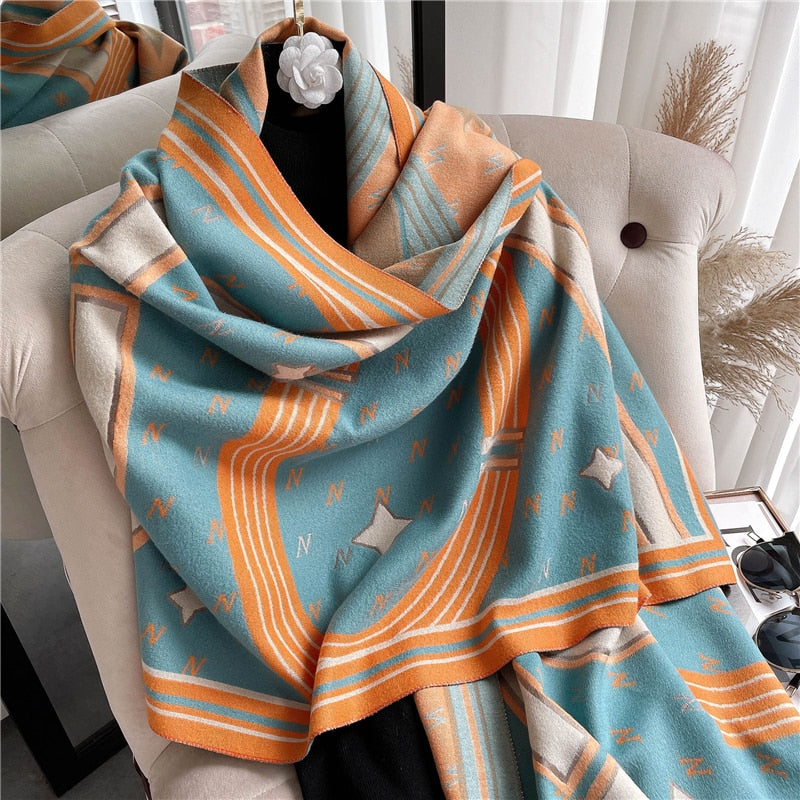 Women's Colorful Printed Warm Scarf