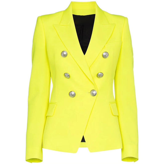 High-Quality Women's Blazer in Fluorescence Yellow Color