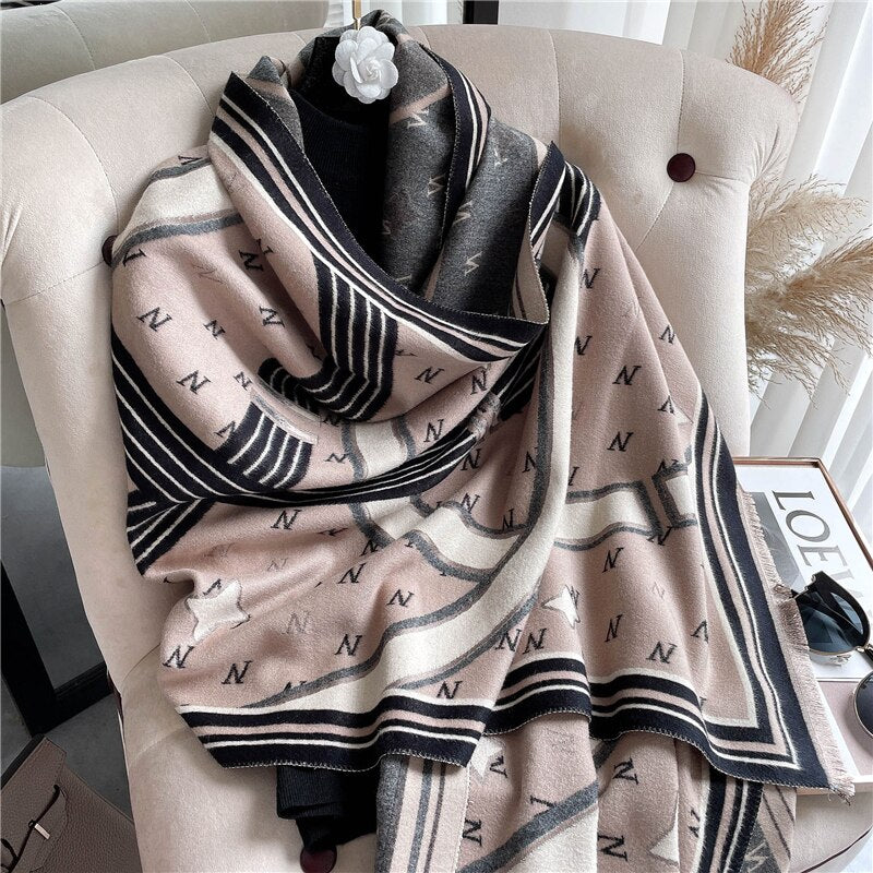 Women's Colorful Printed Warm Scarf