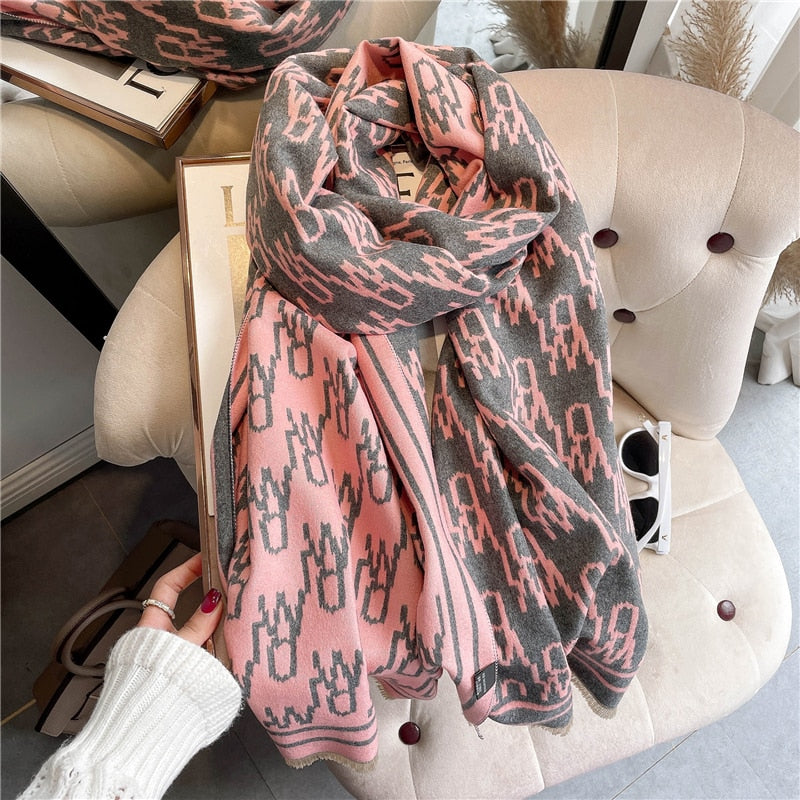 Women's Colorful Printed Warm Scarf