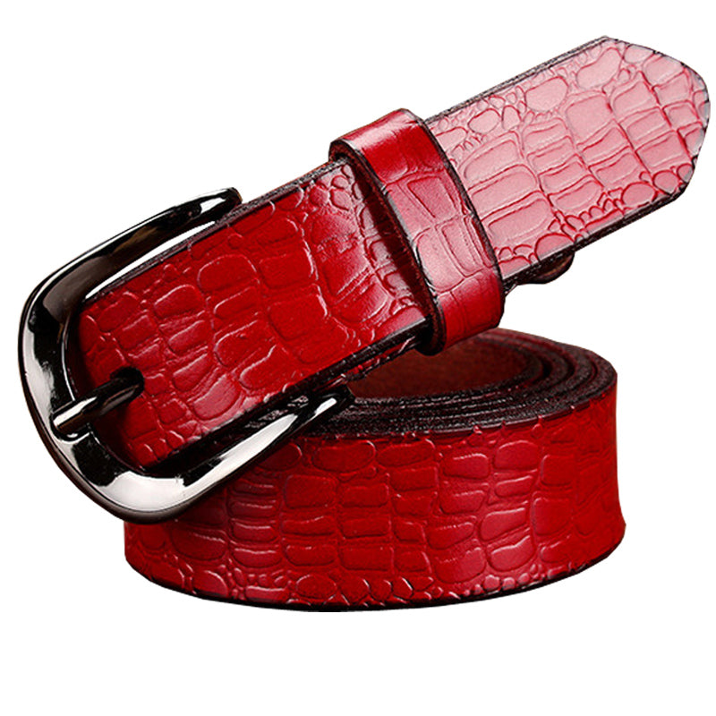 Leather Belt with Metal Buckle