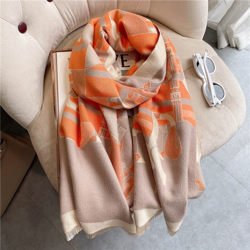 Women's Colorful Printed Warm Scarf