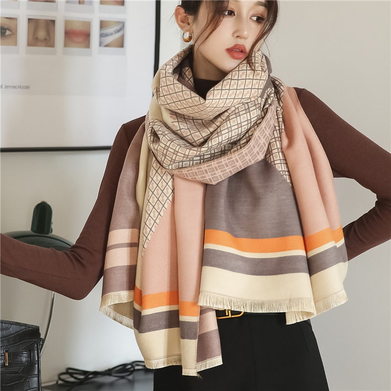 Women's Colorful Printed Warm Scarf