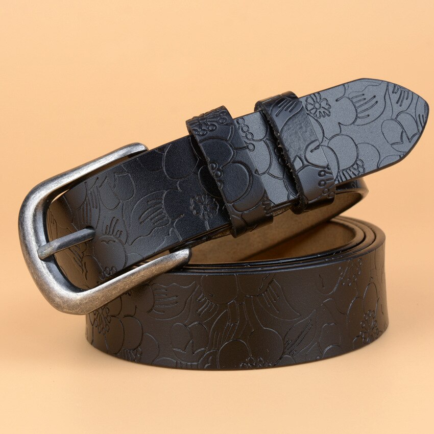 Vintage Floral Genuine Leather Women's Belt