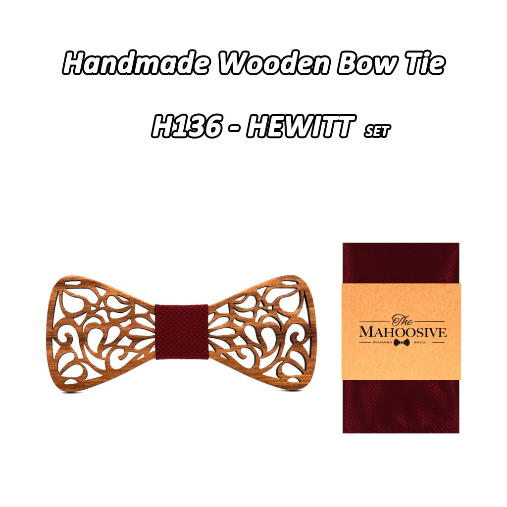 Men's Floral Wood Bow Tie