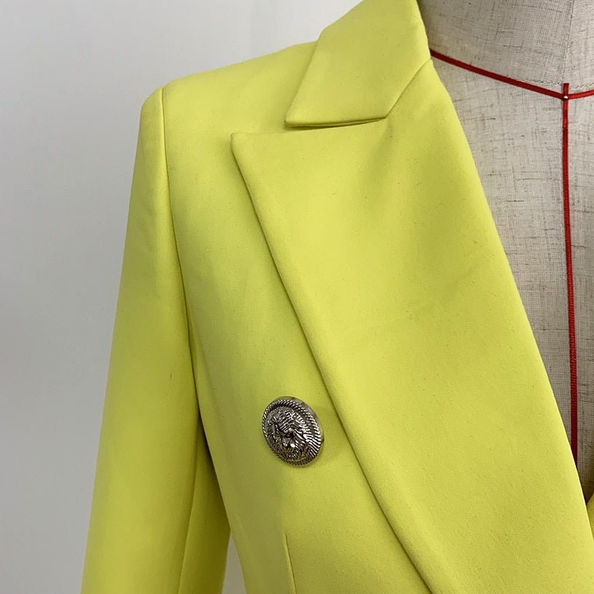 High-Quality Women's Blazer in Fluorescence Yellow Color