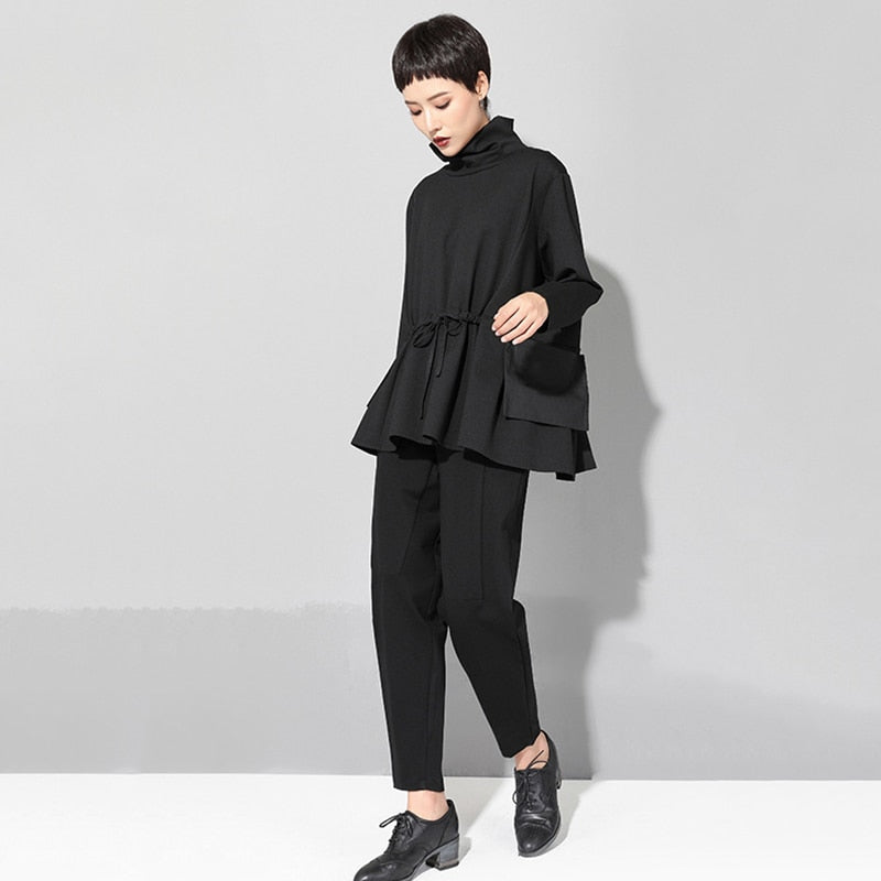 Women's Black Turtleneck Shirt