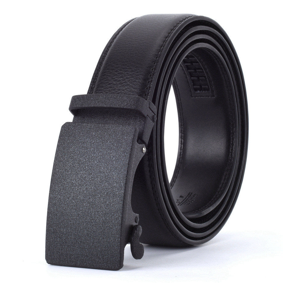 Elegant Monocolor Black Belt With Automatical Buckle