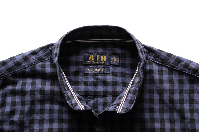 Men's Casual Cotton Plaid Patterned Shirt