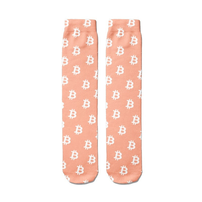 Women's Bitcoin Printed Long Socks