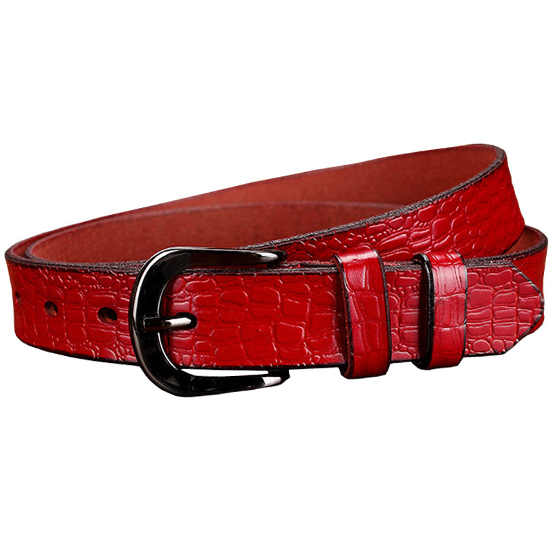 Leather Belt with Metal Buckle