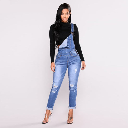 Women's Casual Denim Jumpsuit