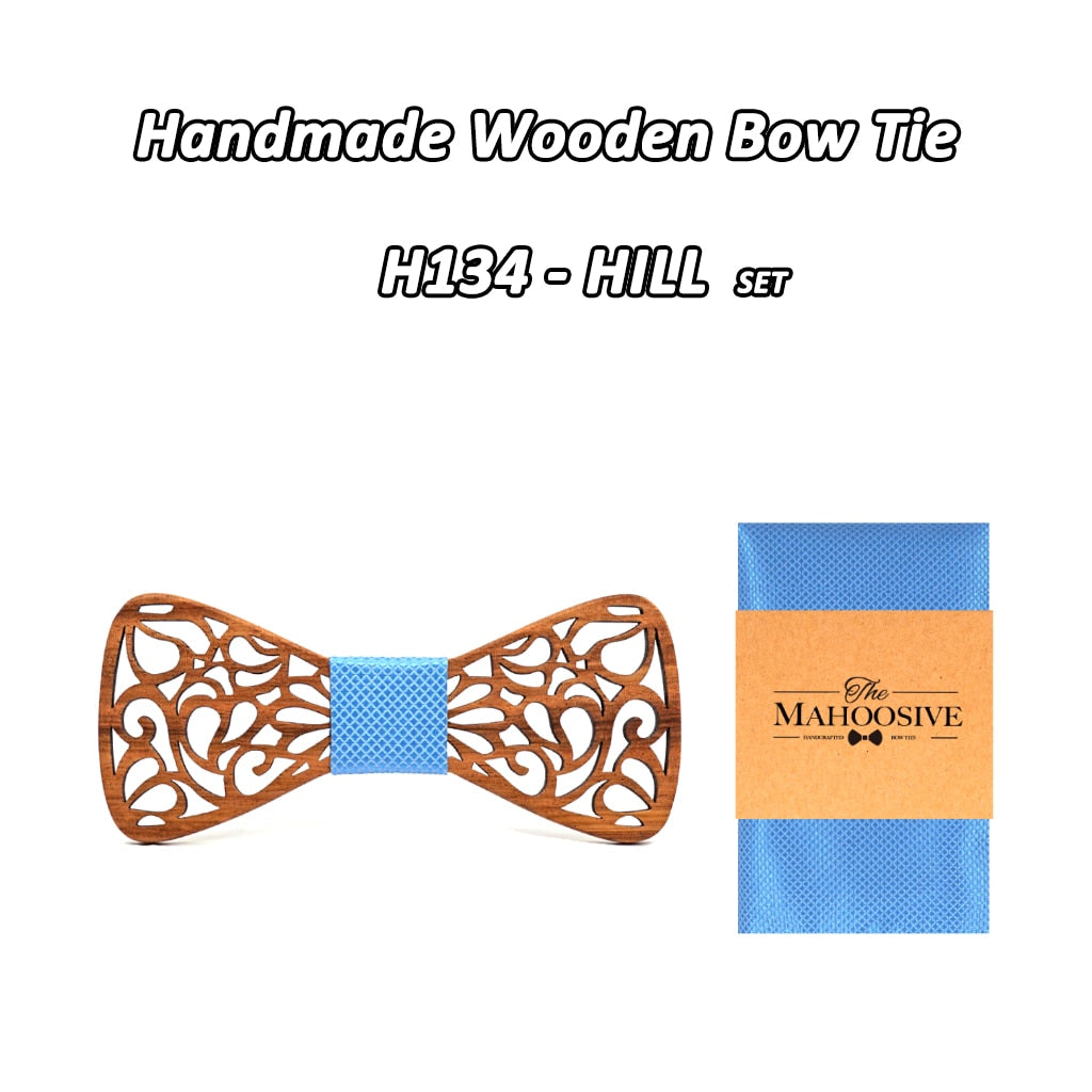 Men's Floral Wood Bow Tie